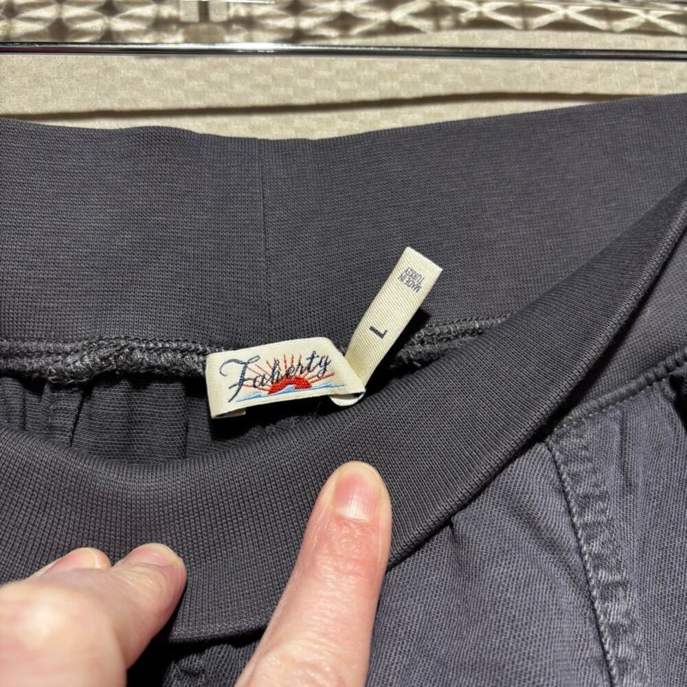 Faherty Women's Charcoal Gray Jogger Pants Tencel Organic Cotton Blend Size L - Picture 4 of 10
